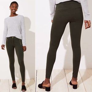 LOFT Solid Black Leggings in Zip Pocket Ponte NWT